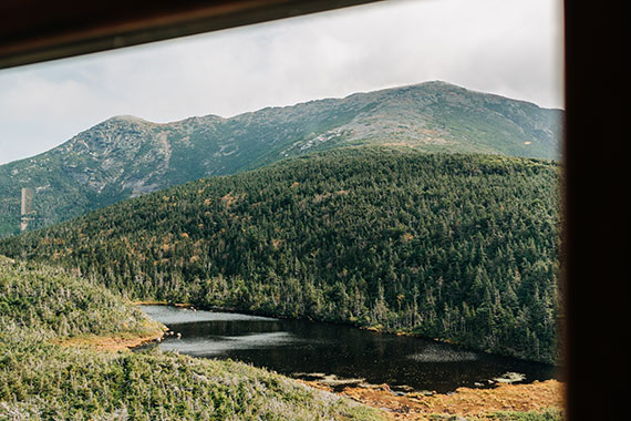 mountain through a window