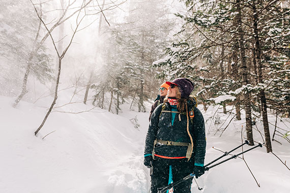 hikers in the snow